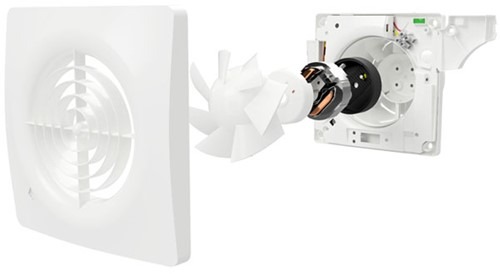 Supra Design 125 B - Badkamer ventilator Ø125 160m³/h - kunststof wit